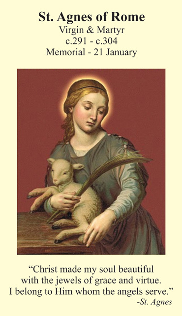 ST AGNES  Prayer Card